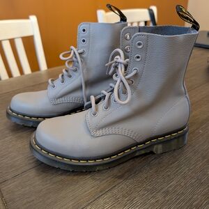 Dr. Martens Gray Leather Women's Boots